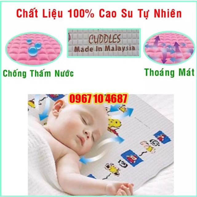 NỆM CAO SU THOÁNG MÁT CHO BÉ NHẬP KHẨU MALAYSIA (nệm cho bé sơ sinh, nệm nước nệm hơi chống thấm nước tiện lợi)