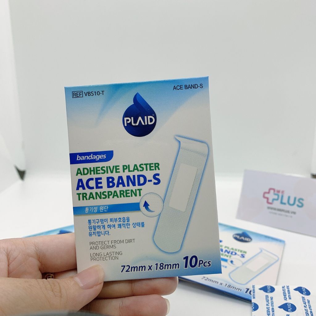 1 Hộp Băng Keo Cá Nhân Trong Suốt Adhesive Plaster Ace-Band-S Transparent 72 Mm X 18 Mm  Young Chemical Vina