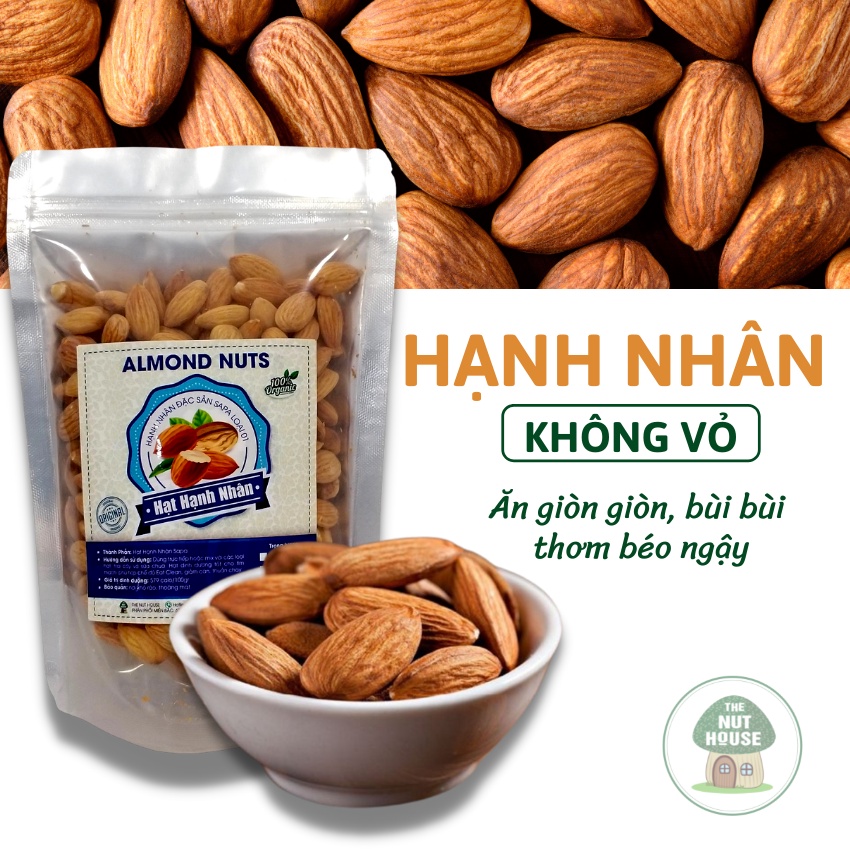 300gr HẠNH NHÂN hạt sấy nguyên vị dinh dưỡng 100% tự nhiên cho người ăn kiêng, eat clean, dân văn phòng - The Nut House