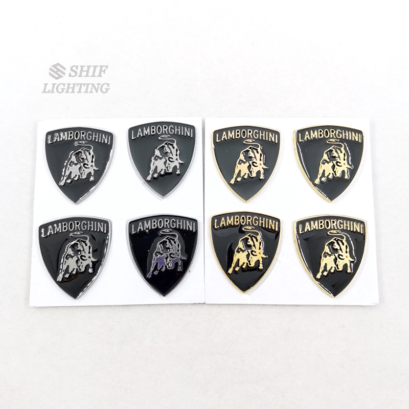 4 x Hình Dán Logo Xe Hơi Lamborghini Bằng Kim Loại