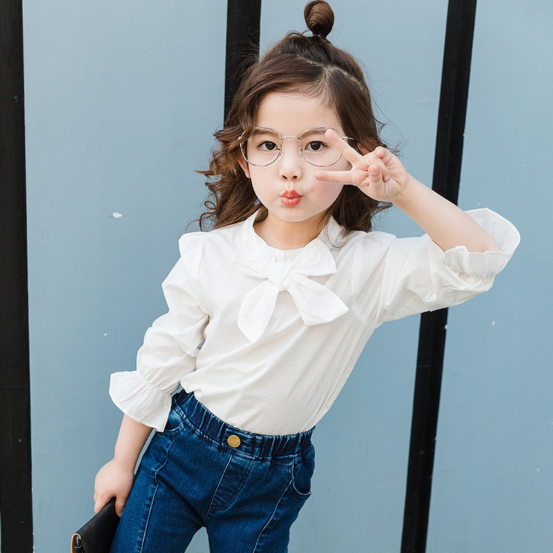Áo sơ mi trắng kiểu bé gái A29