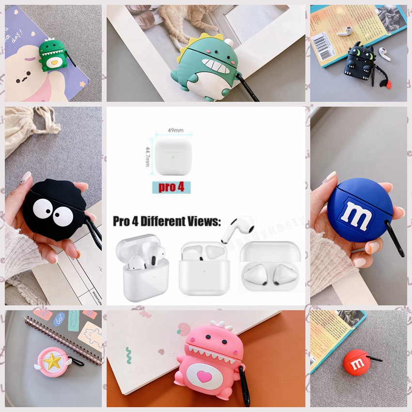 Vỏ Bảo Vệ Hộp Sạc Tai Nghe AirPods 4 Inpod Pro 4 Mini 4 / AirPods 4 Mini Pro 4 Bằng Silicon Họa Tiết Hoạt Hình Vui Nhộn