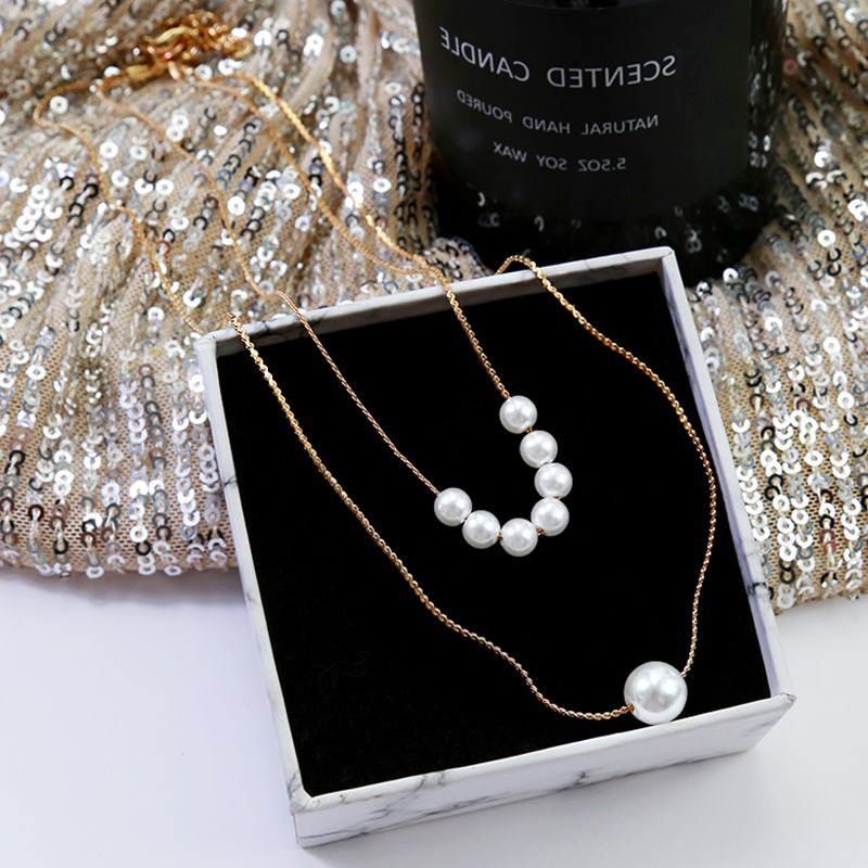 Vòng cổ Chuỗi Ngọc Trai Nhiều Lớp Phong Cách Nhật Hàn