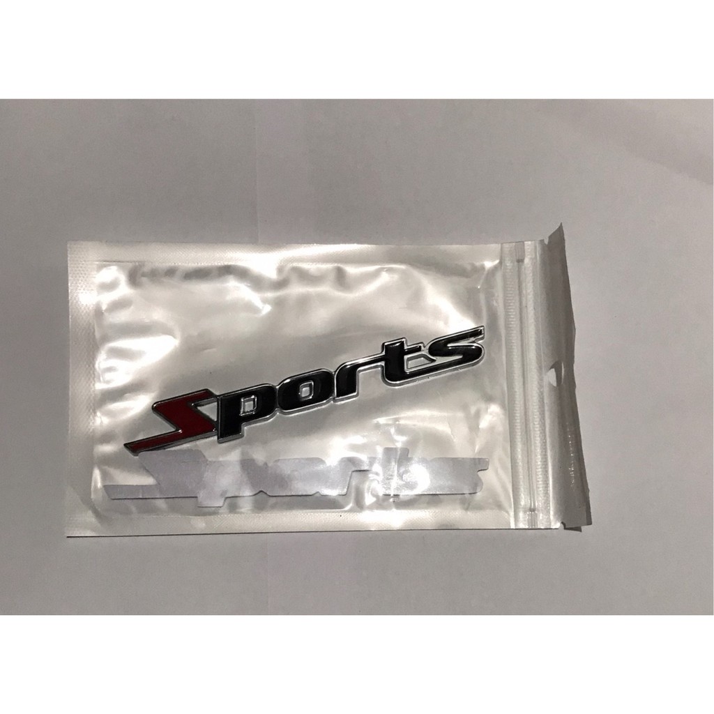 Chữ Sports 3D Thể Thao  Hợp Kim Nhôm Dán Trang Trí Ô Tô Xe Hơi