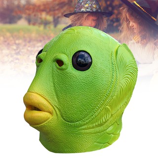 Mặt Nạ Hóa Trang Hình Cá Màu Xanh Cho Halloween