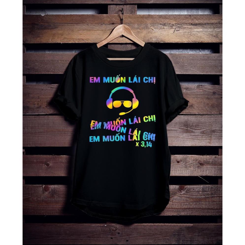 Áo thun phản quang in chữ em muốn lái chị, áo thun phản quang tay lỡ - PQ14