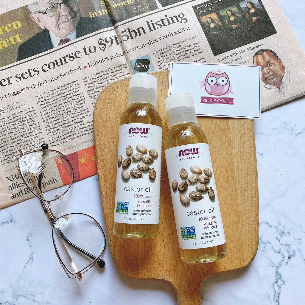 Dầu dưỡng mi Castor Oil cao cấp của Now solutions - dưỡng mi dài, có thể dùng cho cả lông mày và tóc mọc thưa