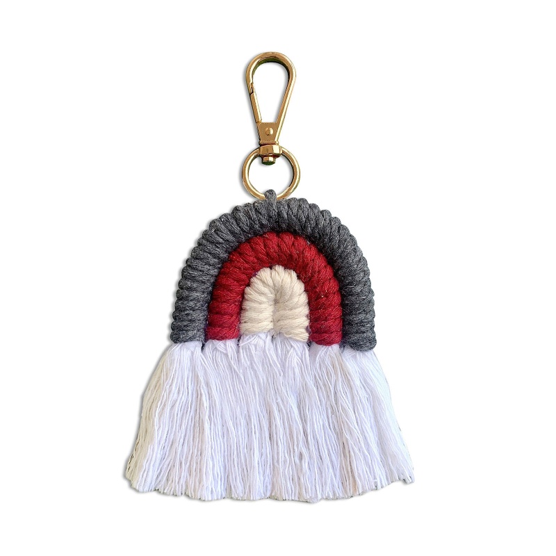 Móc Khóa Macrame Màu Cầu Vồng Phong Cách Boho Dành Cho Nam Nữ