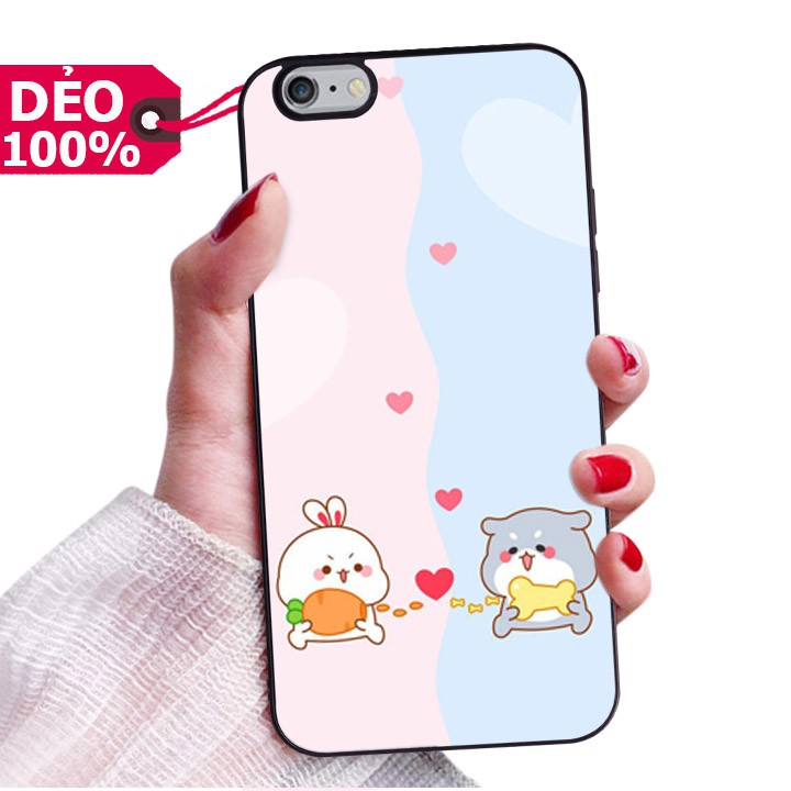 ỐP LƯNG DẺO IPHONE 6 PLUS ĐỦ DÒNG HÌNH NỀN HOẠT HÌNH COUPLE DỄ THƯƠNG PHỦ BÓNG NHƯ GƯƠNG