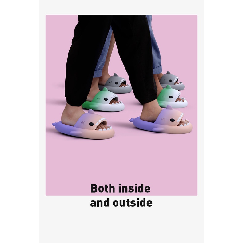 Dép Đi Trong Nhà Hình Cá Mập Màu Gradient Chống Trượt Thời Trang Mùa Hè Cho Cặp Đôi