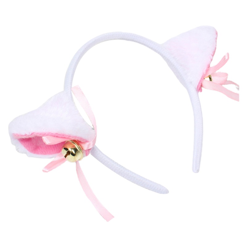 Băng Đô Tai Mèo Lông Xù Đính Nơ Nhiều Màu Và Chuông Đáng Yêu Dành Cho Nữ