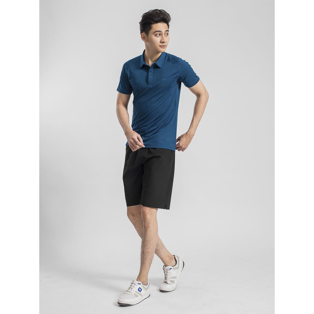 Áo Thun Nam Tay Ngắn Có Cổ Kwin KPS009S9 Màu Xanh Tím Than Dáng Slim Fit Chất Liệu Polyester