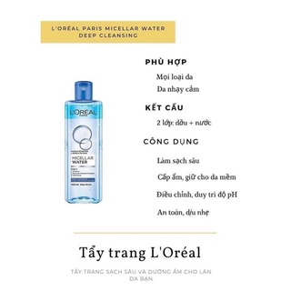 Nước tẩy trang LOREAL 400ml