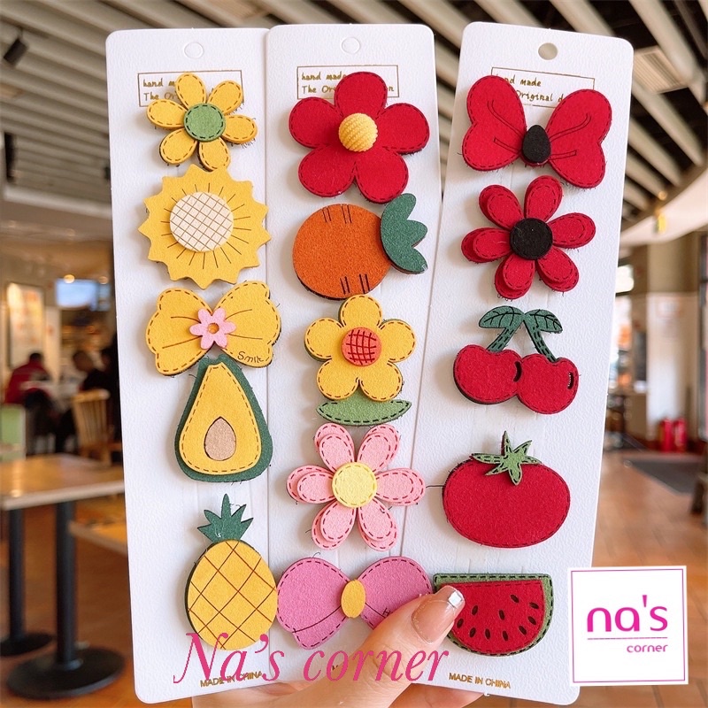 Set 5 dán tóc mái hình hoạt hình dễ thương dành cho bé gái