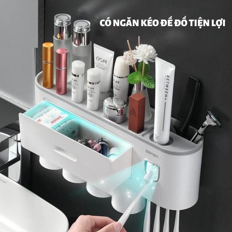 Bộ nhả kem đánh răng tự động Giá để đồ gia dụng thông minh nhựa ABS cao cấp