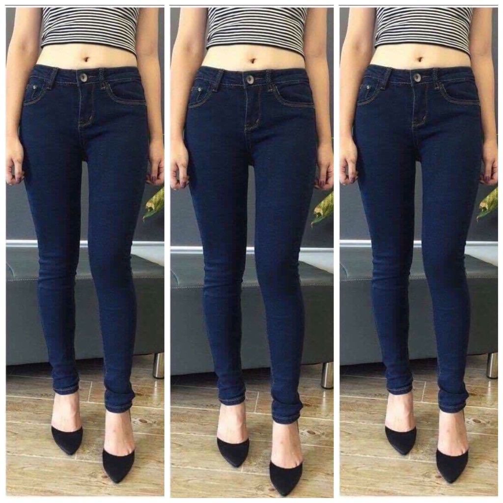 Quần jean dài BIGSIZE đen tuyền in hình hoa cúc, lưng cao trên rốn, co dãn mạnh 2707