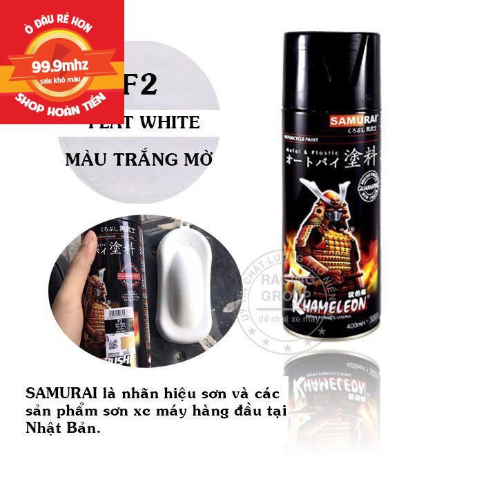 Sơn Xịt Samurai Màu Trắng Mờ (Flat White) - Mã F2