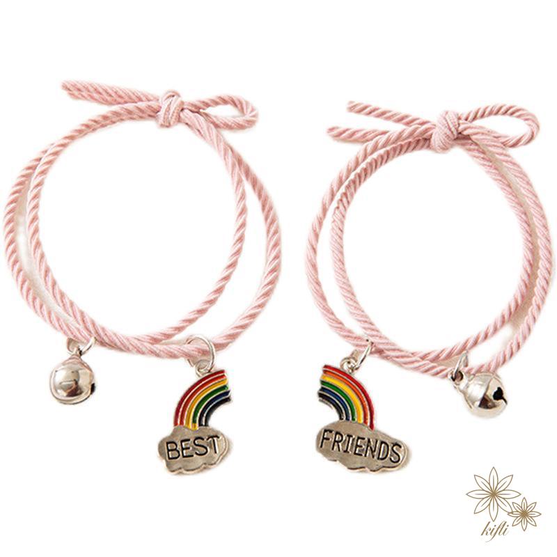 Set 2 Vòng Tay Tình Bạn Màu Cầu Vồng Thời Trang Hàn Quốc