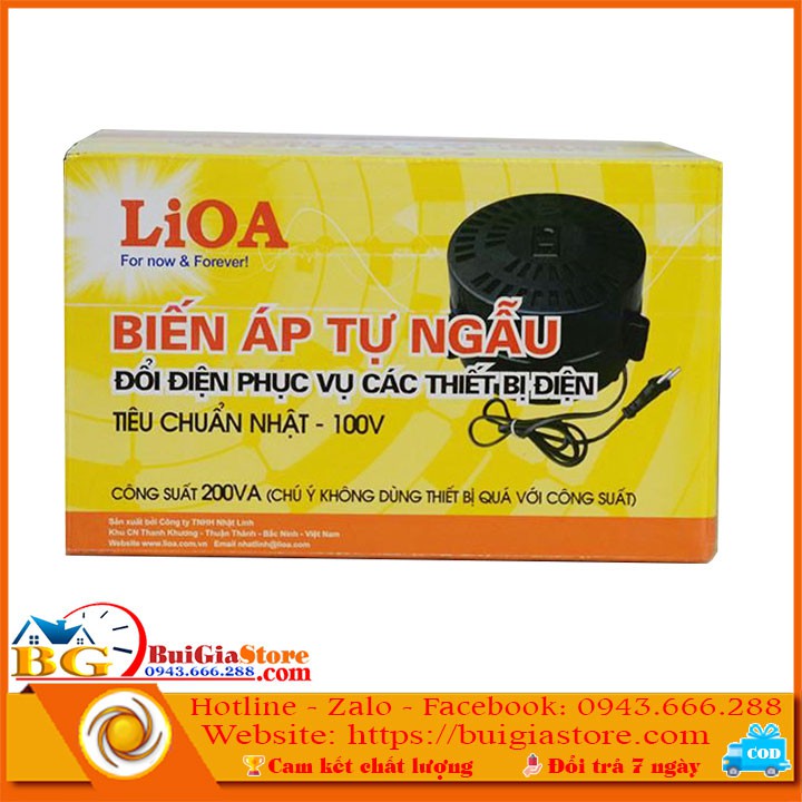 Biến áp tự ngẫu LiOA 200VA - 200W đổi điện 220V sang 100V - 110V - 120V