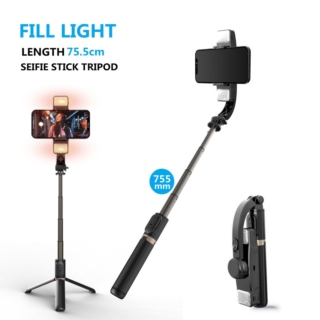Bộ Ổn Định Trục Đơn Q08d Cầm Tay Có Đèn Chụp Ảnh / Ghi Âm / Quay video Cho Điện Thoại Thông Minh