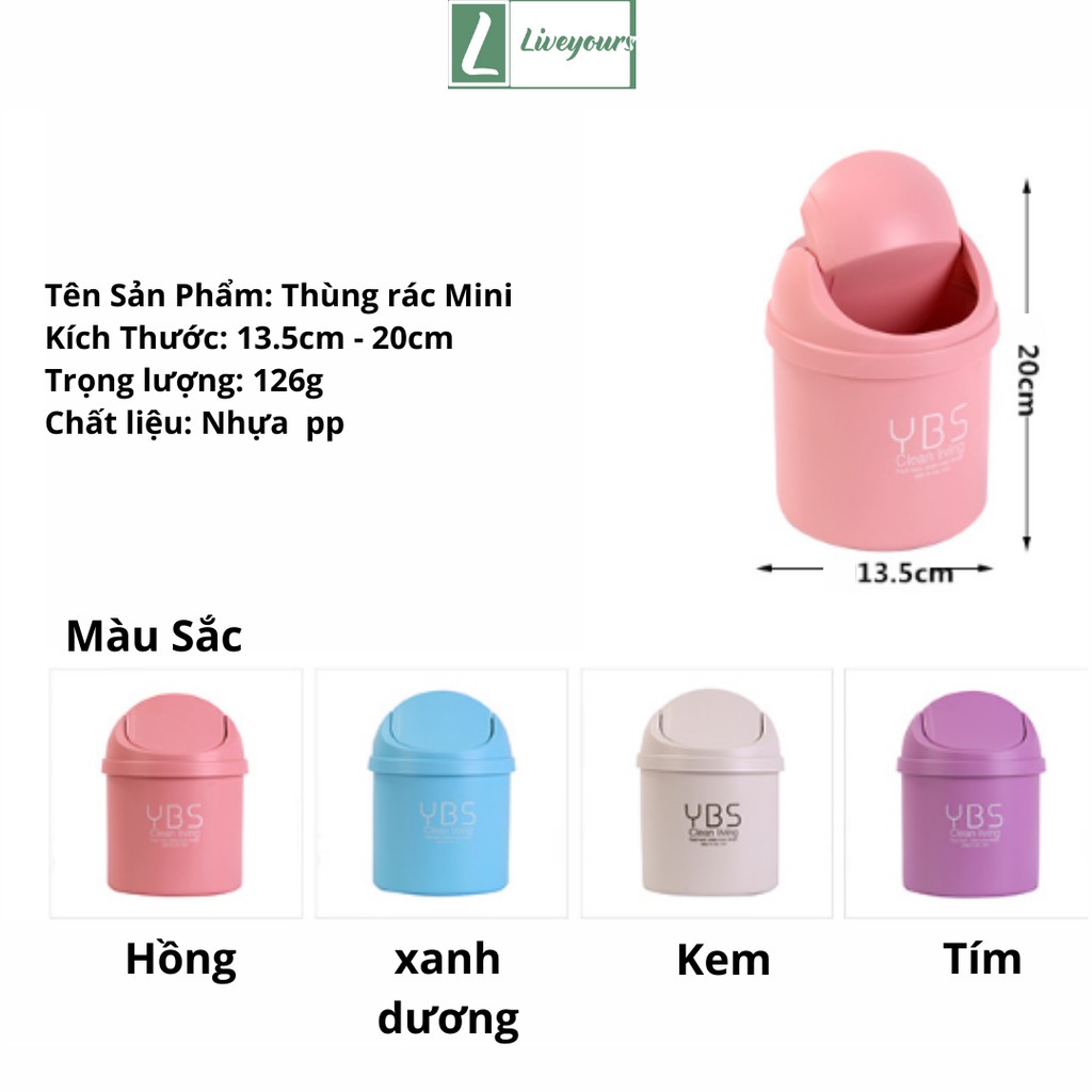 Thùng Rác Mini Để Bàn Làm Việc, Bàn Học Cực Dễ Thương - Thùng Rác Mini Có Nắp Đậy Tiện Lợi | BigBuy360 - bigbuy360.vn