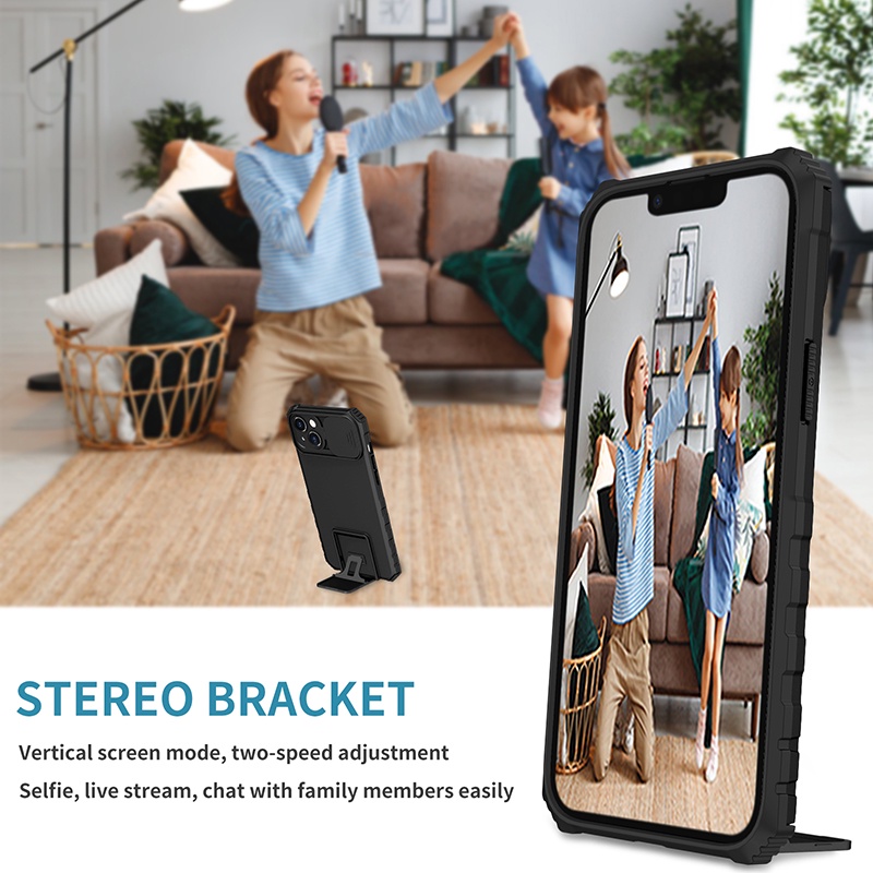 Ốp Điện Thoại Chống Sốc Có Nắp Trượt Bảo Vệ camera Cho iphone 14 plus 13 12 pro max