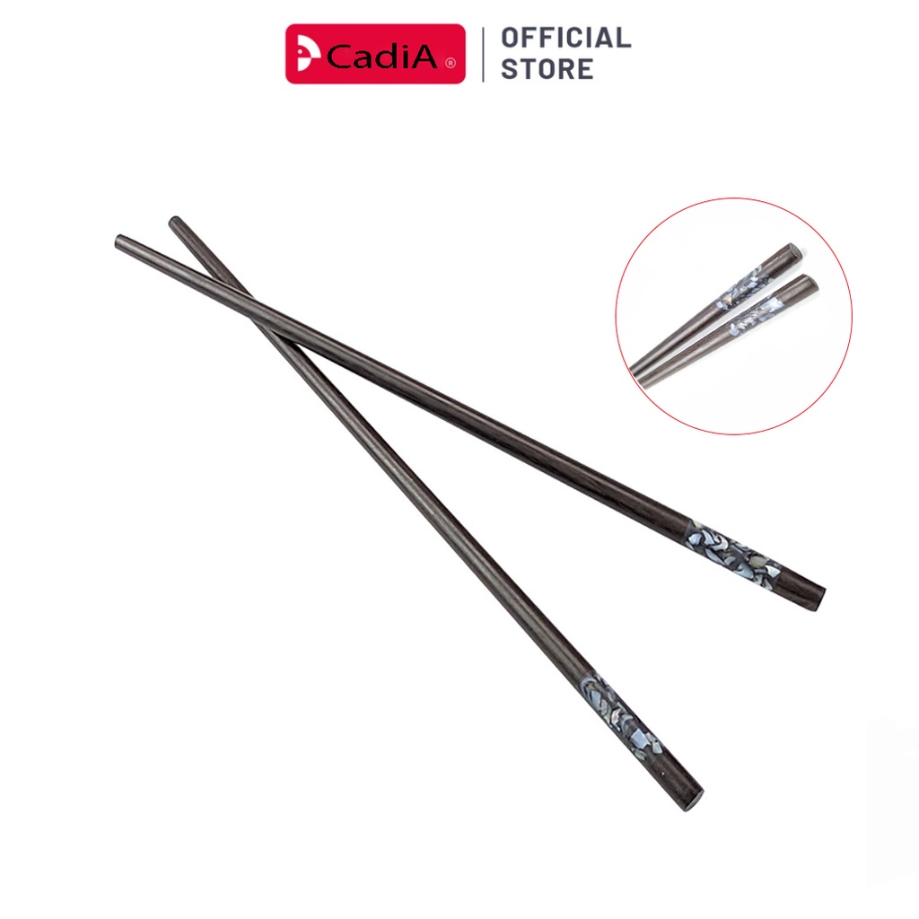 Đũa gỗ Trắc Đầu Tròn Khảm Ốc Xà Cừ Cao Cấp Chống Mốc Thiên Duy