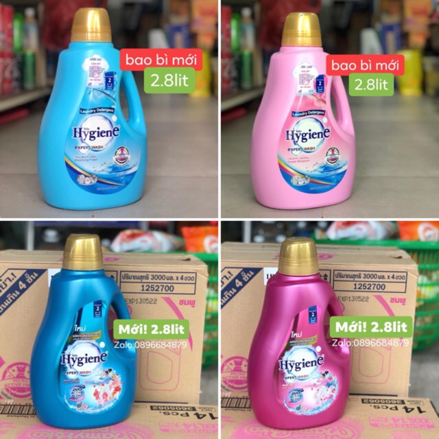 Nước giặt và xả 2 trong 1 Hygiene Thái Lan 3000ml