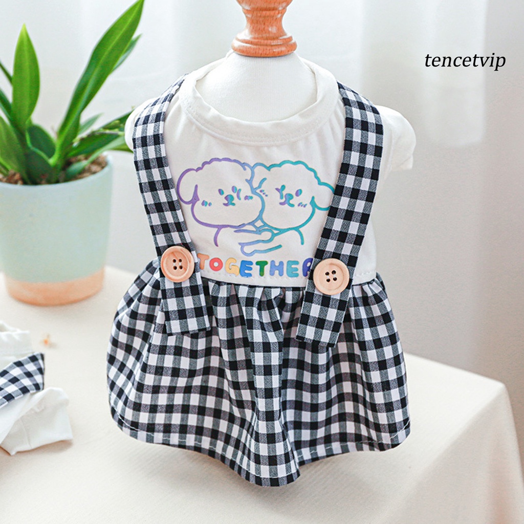Bộ Đồ Liền Thân Thoáng Khí Không Phai Họa Tiết Kẻ Ô Dành Cho Thú Cưng