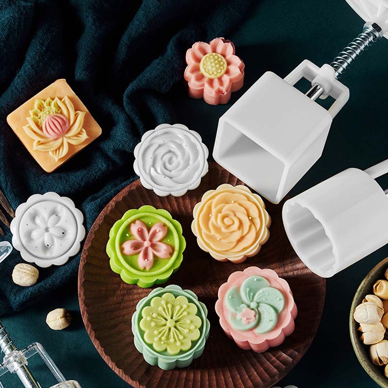 Khuôn Nhấn Tay Làm Bánh Trung Thu Thủ Công DIY