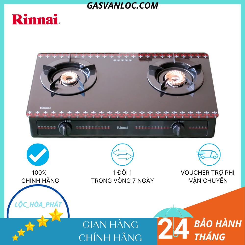 Bếp ga đôi Rinnai RV-3715GL(FB) - Ngọn lửa xanh - Tiết kiệm ga - Hàng chính hãng