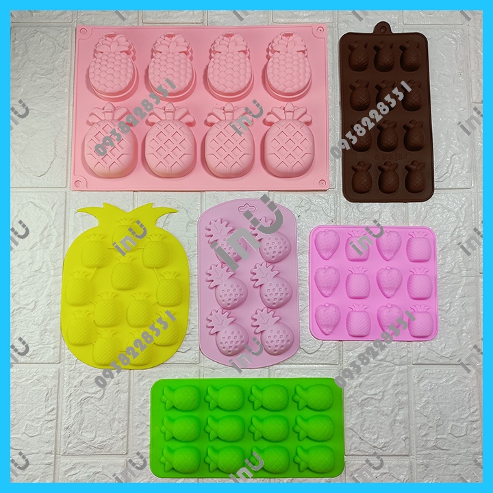 HCM - Khuôn silicon trái thơm đổ socola, rau câu, làm bánh dứa BSI