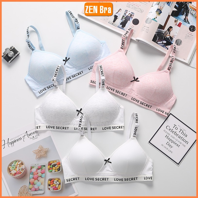Áo Bra bralette áo lót ngực nữ sinh sinh viên SECRET mút mỏng chất cotton mềm mát phom ôm ngực_AL47