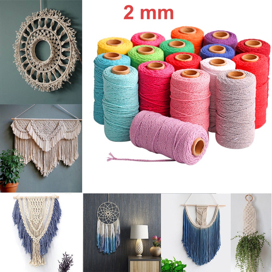 Cuộn Dây Cotton Màu Be 2mm 100M Dùng Làm Đồ Thủ Công