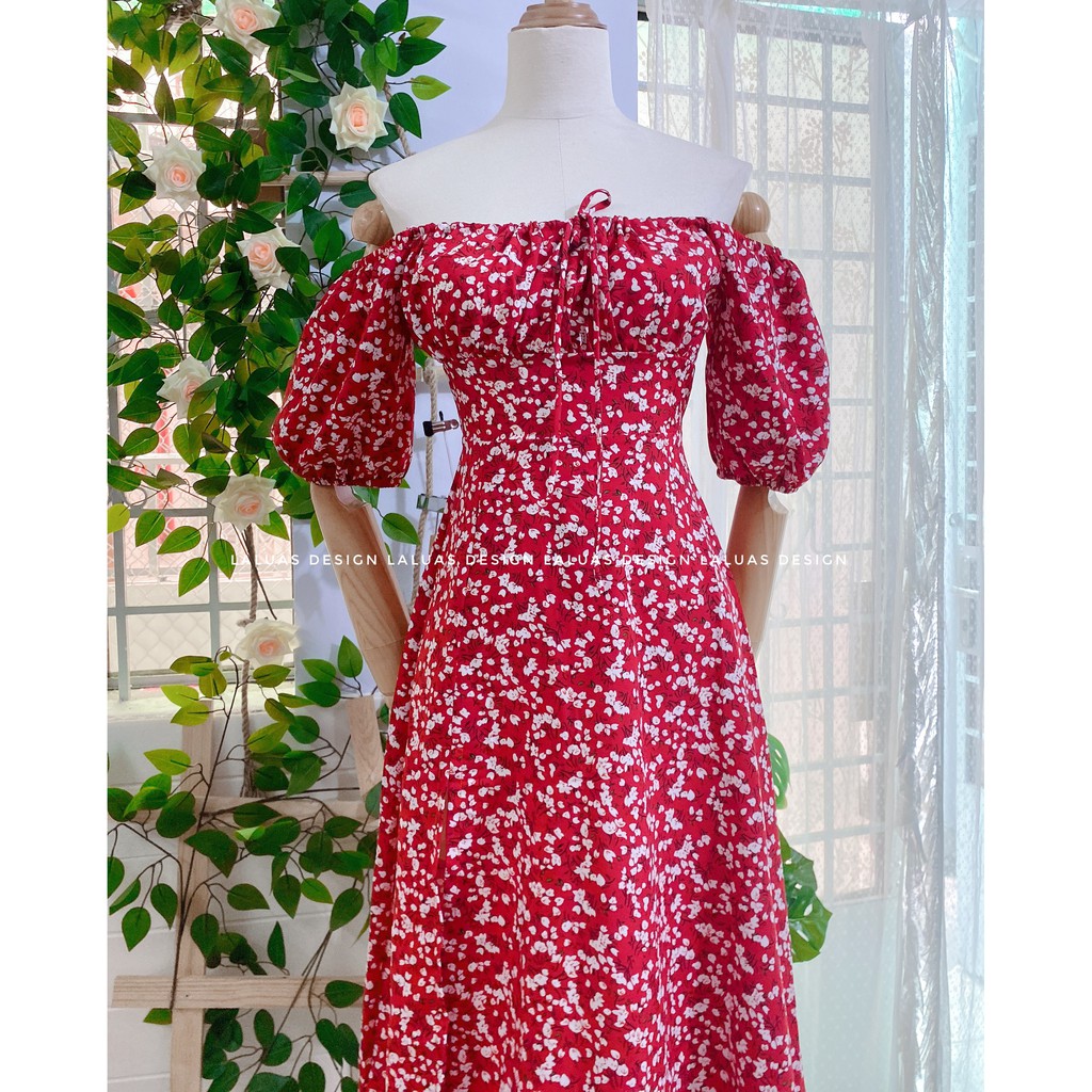 Đầm hoa nhí bigsize xẻ tà cao chất đẹp