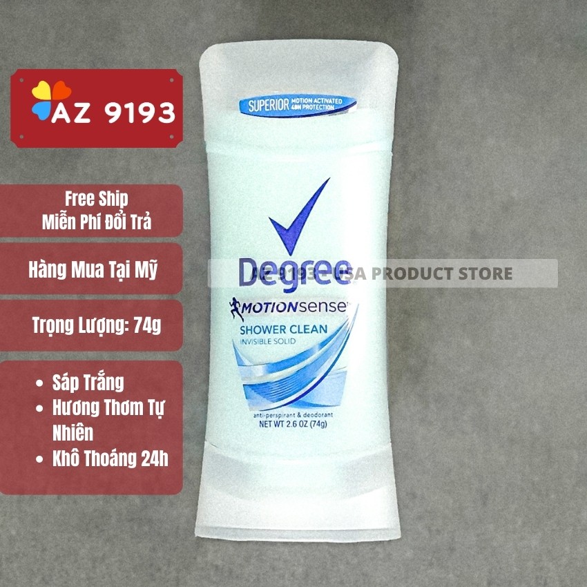 [Mua Tại Mỹ - Date 2022] Lăn Khử Mùi Nữ Degree, Dạng Sáp,74g, Dòng MotionSense - Khô Thoáng 48h, Không vàng áo - Az 9193 | BigBuy360 - bigbuy360.vn
