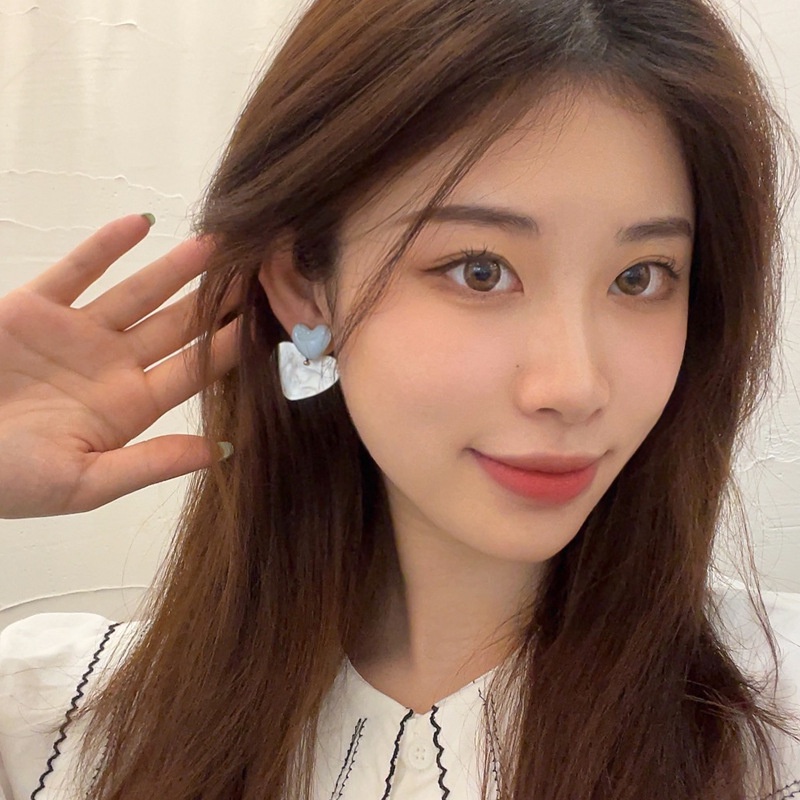 Bông Tai Mạ Bạc 925 Hình Trái Tim Xinh Xắn Thời Trang Cho Nữ F991