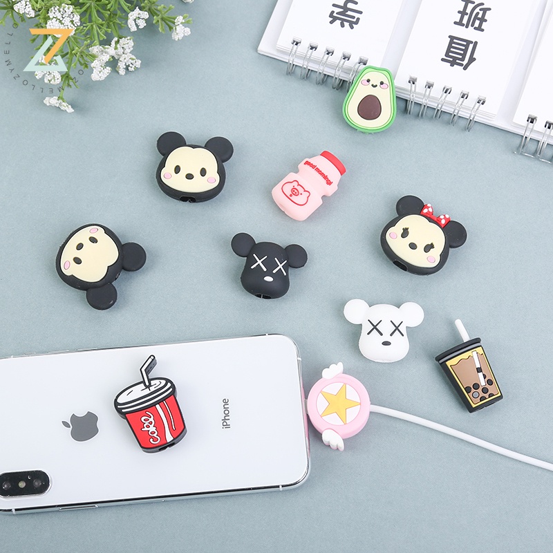 Zymello Nắp đậy cáp dữ liệu  ， Nắp đậy cáp sạc ， Thích hợp cho Nắp bảo vệ cáp sạc iPhone và Android （Không chấp nhận các sản phẩm được chỉ định, giao hàng ngẫu nhiên）