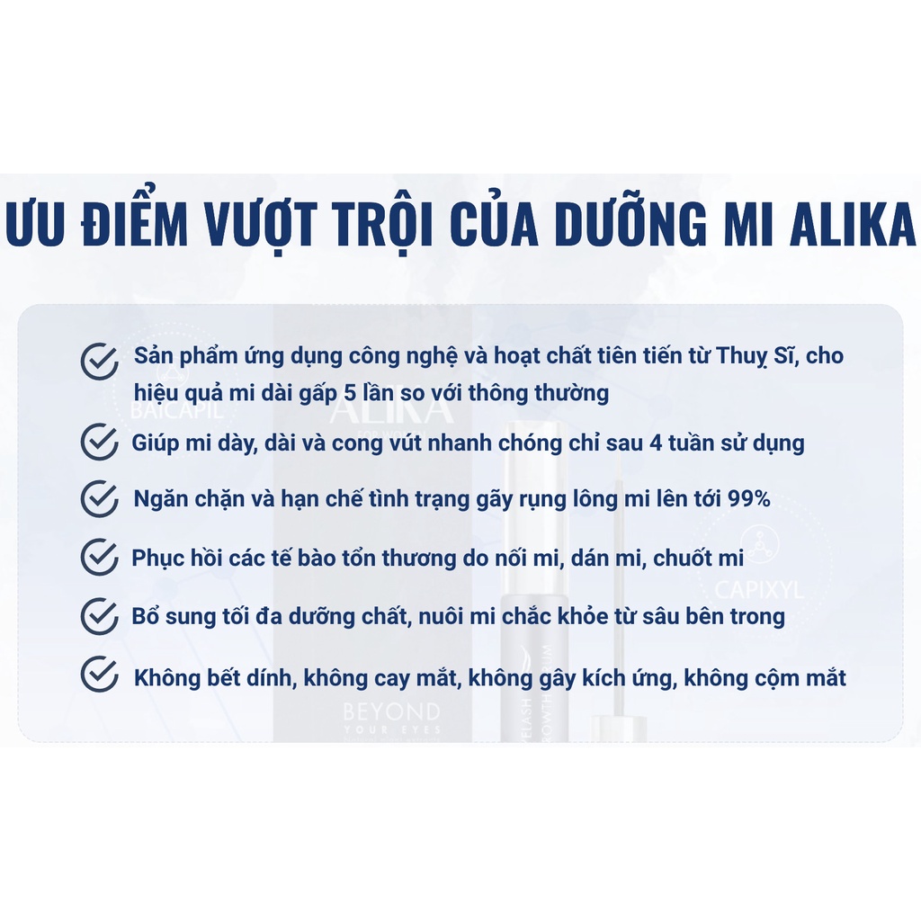 Serum Dưỡng Mi Alika -Toàn Diện Cho Đôi Mi Dài Dày Cong Vút,Chắc Khoẻ Tự Nhiên, An toàn cho mắt , 5ml