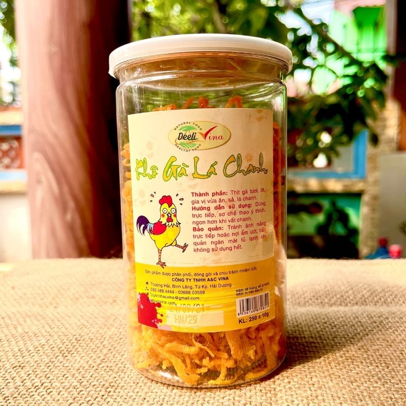 Khô gà lá chanh chuẩn vị 250g đồ ăn vặt Deelifood | BigBuy360 - bigbuy360.vn