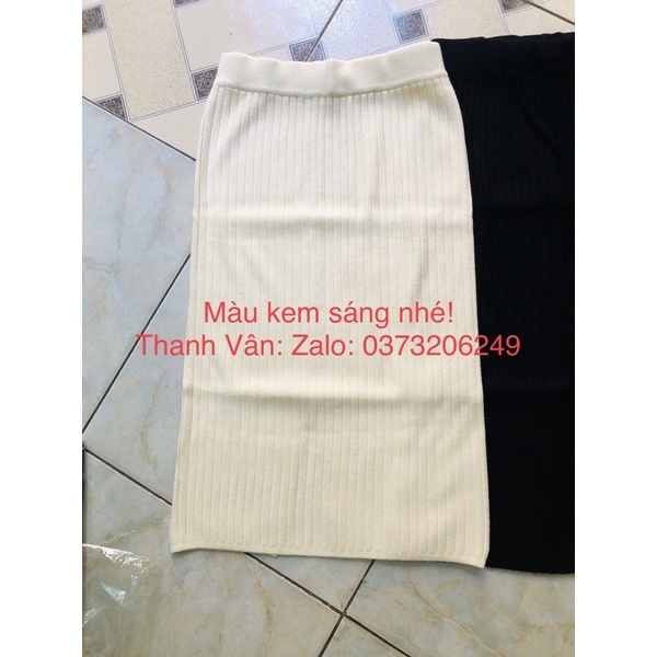 Chân váy len bút chì tăm mềm mại loại len đẹp, dáng chùm gối với chiều dài 65cm
