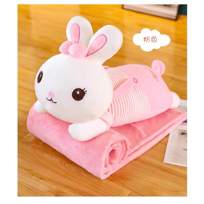 Bộ chăn gối hình thú chất liệu nỉ nhung mềm mại ấm áp, chăn văn phòng, chăn đi học cho bé