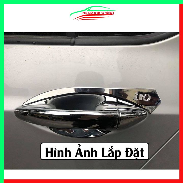 Ốp tay hõm mạ crom Hyundai i10 2014-2021 sáng bóng chống trầy bảo vệ cửa xe ô tô