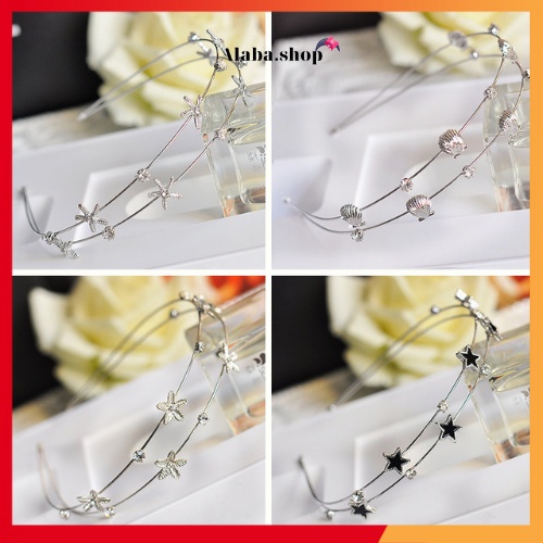 Băng đô, bờm cài tóc đính đá cute tiểu thư phong cách Hàn quốc Alaba