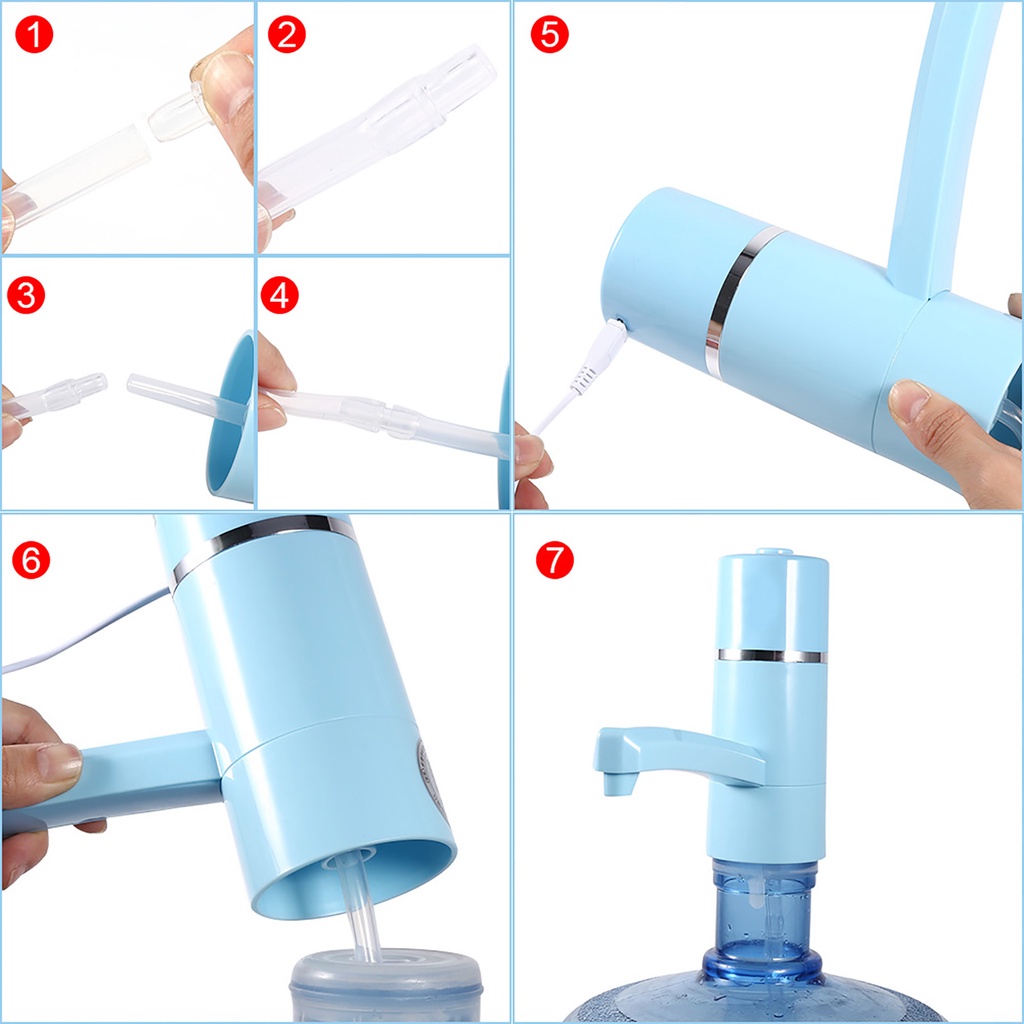 Hàng Hot 1x Chai có thể sạc lại không dây Máy bơm điện Nước uống Di động phân phối đồ USB Hàng giao ngayVirgina056