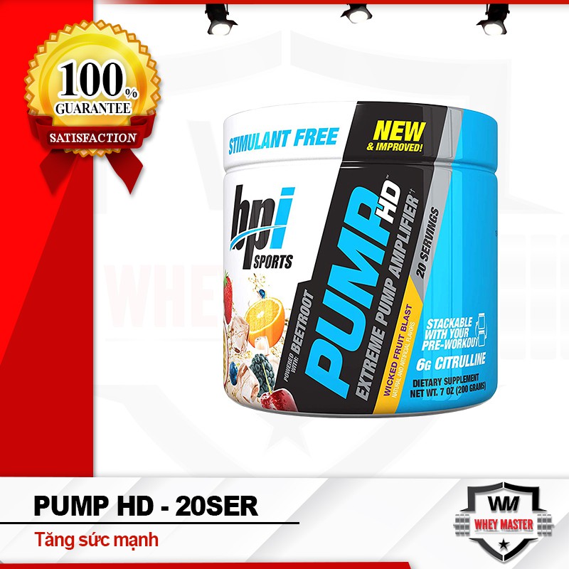 Tăng sức mạnh PUMP HD BPI Sports 20 lần dùng (220gr)