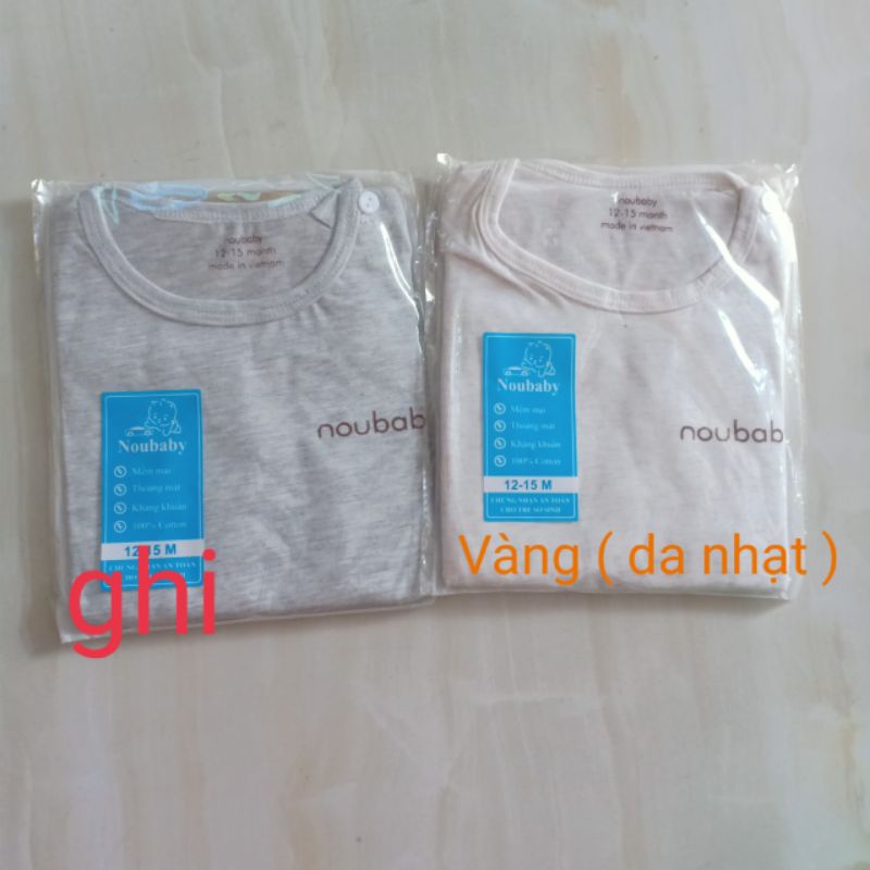 Sỉ - Bộ cộc tay Khuy giữa - Cài Vai Noubaby UNCHI cotton giấy cho bé
