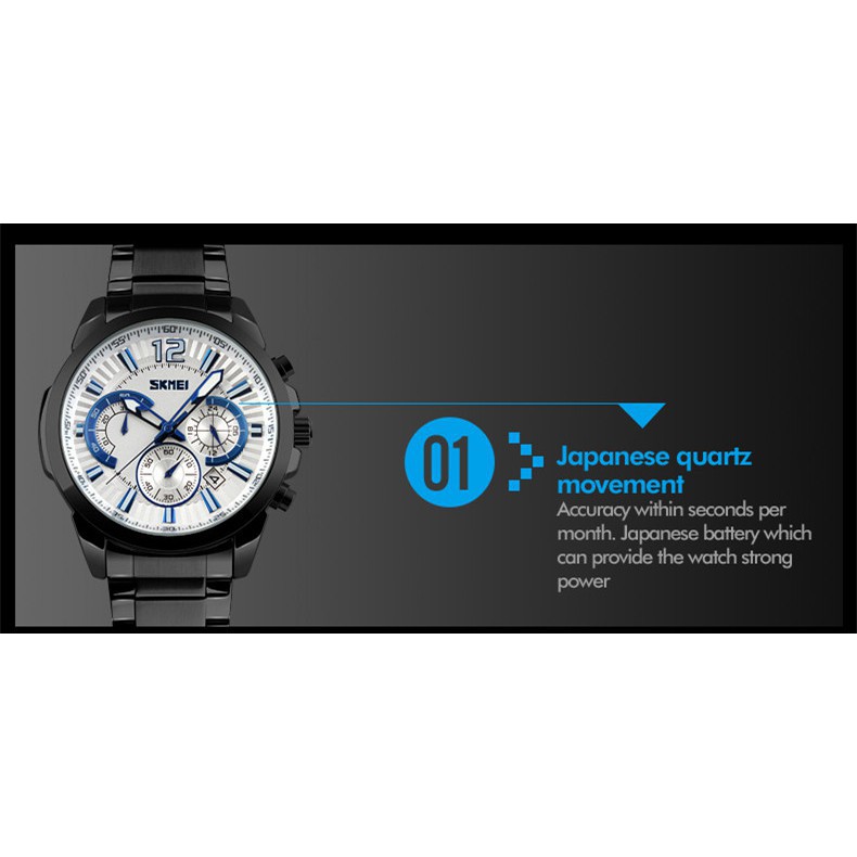 ĐỒNG HỒ NAM SKMEI 9108 DÂY THÉP KHÔNG GỈ CHẠY FULL 06 KIM Bán lẻ giá sỉ