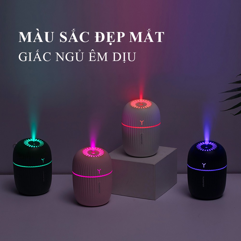 Máy phun sương tạo độ ẩm, khuếch tán tinh dầu tích hợp đèn ngủ led giúp giấc ngủ sâu và dễ chịu Bảo hành 12 tháng