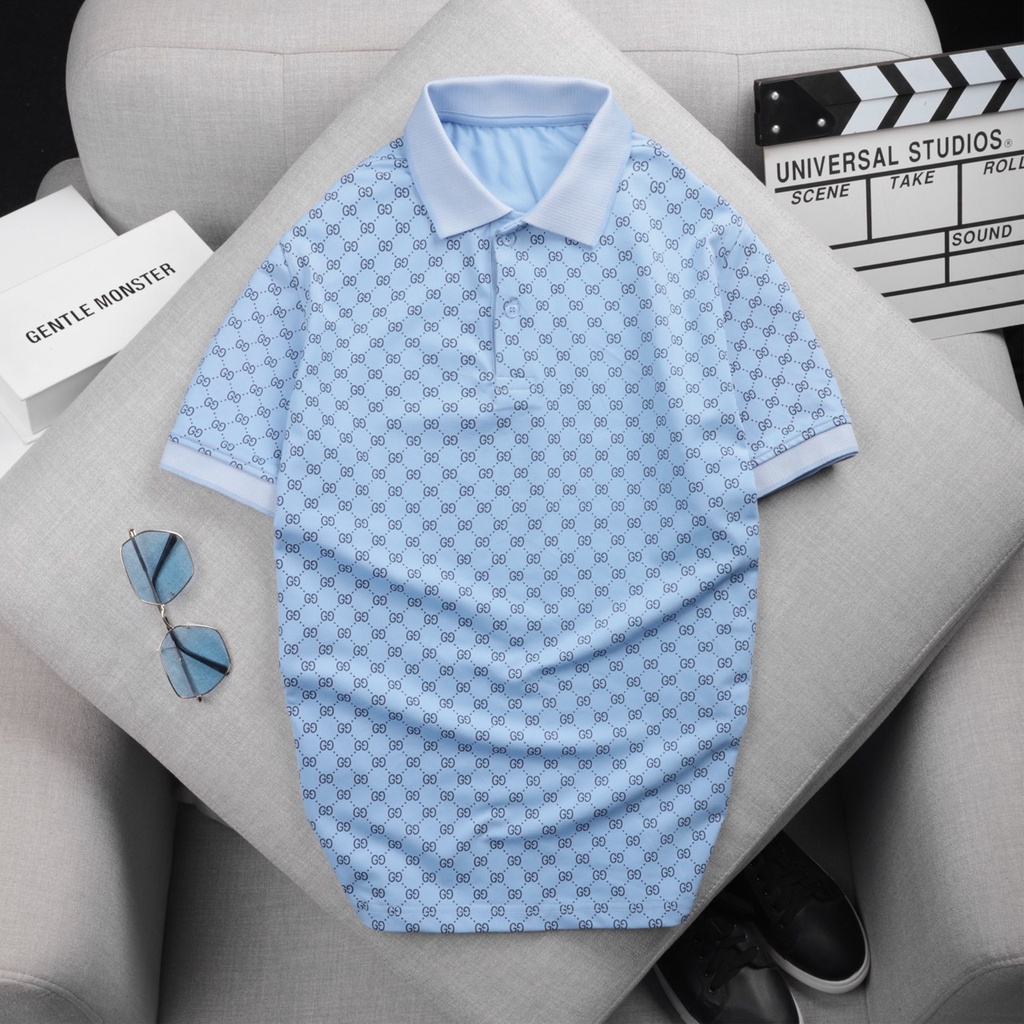Áo thun nam hoạ tiết GG002 big size 3xl 90kg thoải mái, áo phông áo polo nam cotton cao cấp THE BASIC